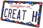 Creathome 3D Daisy Heart License Plate Frame from Pure Zinc Alloy Metal Perfect by creathome