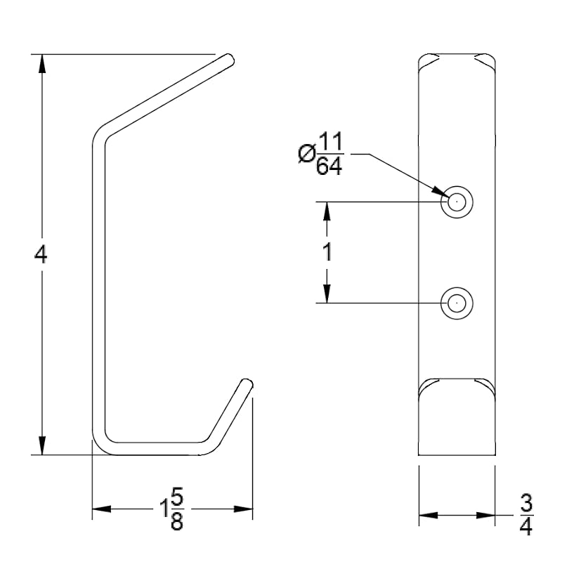 Wall Hooks Double Hook 4-Pack - Image 6