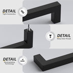 goldenwarm 200 Pack 6-1/4INCH Black Square Bar Cabinet Pull Drawer Handle - Image 4