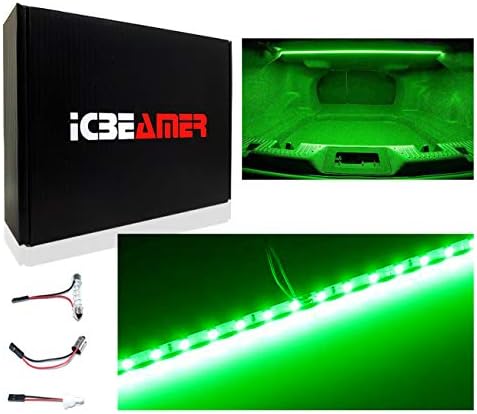 ICBEAMER 12" Green 18 SMDs 2835 LED Strip Light Universal Fit Car Trunk Cargo - Image 6