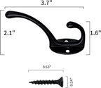 IBosins 30 Pack Heavy Duty Dual Coat Hooks Wall Mounted - Image 2