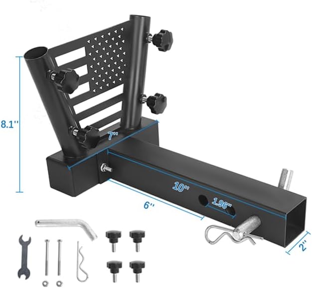 Heavy Duty Dual Hitch Flag Pole Holder - Image 2