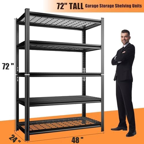 72''H Garage Shelving 3500LBS Capacity Heavy Duty Storage Shelves, Adjustable 5 - Image 3
