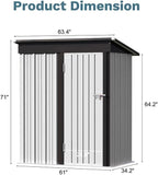 Greesum 5×3 FT Outdoor Storage Shed, Metal Storaged Sheds Without Floor - Image 3