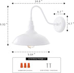 10'' Diameter Outdoor Gooseneck Barn Light Fixture - Image 7