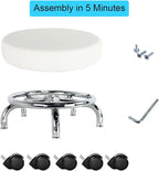 Modern Roller Seat PU Leather Low Round Rolling Stool 360 Swivel Small Stool - Image 7