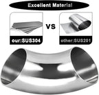 Cotonake OD 5 Inch 90 Degree SS304 Stainless Steel Bend Tube Exhaust Elbow Pipe - Image 3