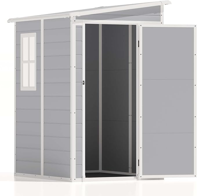 Patiowell 5x4 FT Outdoor Storage Shed, Resin Storage Shed - Image 8