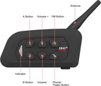 MIMIRACLE V4 Plus Motorcycle Helmet Bluetooth Intercom Headset - Image 7