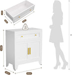 Metal Sideboard Cabinet with Big Drawers, Farmhouse Coffee Bar with One - Image 3