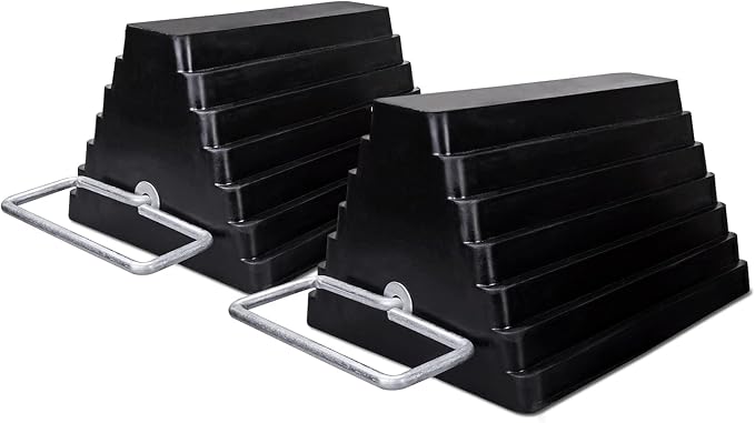 2 Packs Rubber Heavy Duty Wheel Chocks by HOXWELL