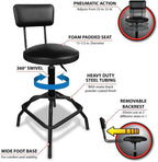 Performance Tool W85016 Pneumatic Stool w/Removable Backrest - Image 6