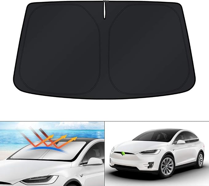 KUST Windshield Sun Shade for 2016-2024 2025 Tesla Model X Tesla X Accessories by KUST
