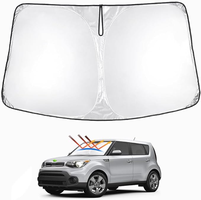 T TGBROS Windshield Sun Shade for Kia Soul 2020-2025 Accessories Foldable Sun by TTGBROS