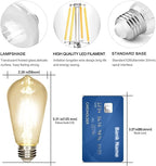 LED Edison Bulb 4W, Antique 40W Vintage Edison Bulb, E26 Light Bulb Non - Image 6