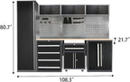 JZD Garage Storage Cabinet System, Lockable Tool Workbench Set - Image 2