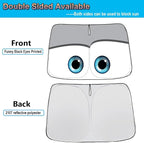 Gven Sunshade for Tesla Model Y Accessories 2025 Funny Eyes Windshield Sun - Image 2