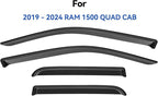 Window Visors Rain Guards for 2019-2025 Dodge Ram 1500 Quad Cab, Window Vent - Image 3
