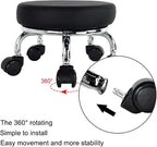 Modern Roller Seat PU Leather Low Round Rolling Stool 360 Swivel Small Stool - Image 5