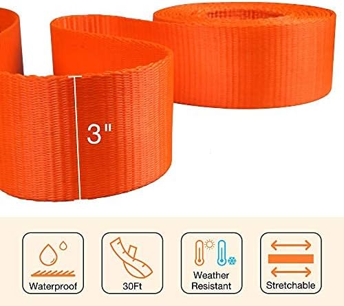 Recovery Tow Strap 3in X 30ft Heavy Duty 30, 000 lbs Break Strength, Use - Image 4