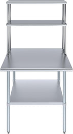 AmGood Stainless Steel Work Table Double Tier Overshelf 30" x 36" Work Table + - Image 2