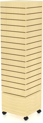 WISDOMFUR Rotating Slatwall Display Rack – 16"x16"x60" Maple Spinning Tower by Unknown