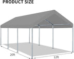 12'x20' Upgraded Carport Replacement Top Canopy Cover - Image 6