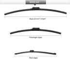 Replacement for BMW X7 Windshield Wiper Blades, 3 Pieces of Car Front and Rear - Image 3