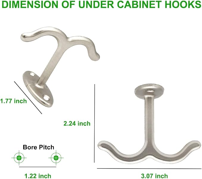 10 Pcs Zinc Alloy Ceiling Double Hook Cabinet Wardrobe Coat Towel Hat Hook - Image 2