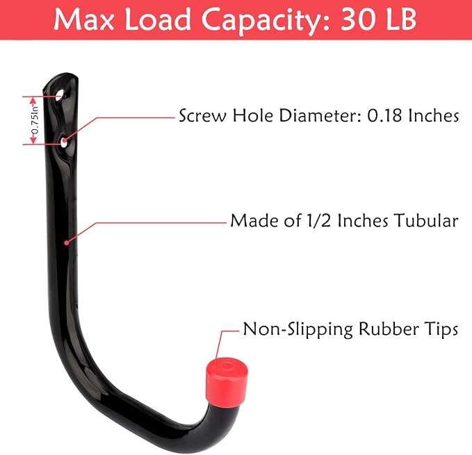 Heavy Duty Steel Garage Storage Utility Hooks, 8 Pack Wall Mount Hanging - Image 3