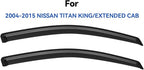 Window Visors Rain Guards for 2004-2015 Nissan Titan King Cab, Out-Channel - Image 3
