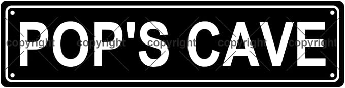 POP'S CAVE Space Metal Tin Street Sign Bar Cafe Garage Cave Home Room Wall by Unknown