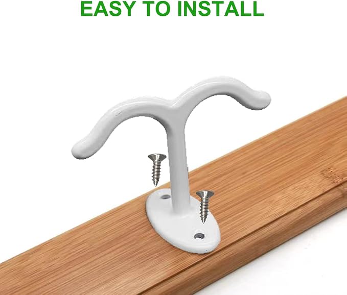 10 Pcs Zinc Alloy Ceiling Double Hook Cabinet Wardrobe Coat Towel Hat Hook - Image 3
