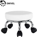 Modern Roller Seat PU Leather Low Round Rolling Stool 360 Swivel Small Stool - Image 4
