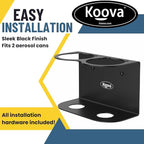 Koova 2 Aerosol Spray Can Holder | Easy Install Wall Mount | Heavy-Duty Powder - Image 4