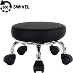 Modern Roller Seat PU Leather Low Round Rolling Stool 360 Swivel Small Stool - Image 4