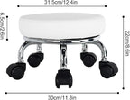 Modern Roller Seat PU Leather Low Round Rolling Stool 360 Swivel Small Stool - Image 3