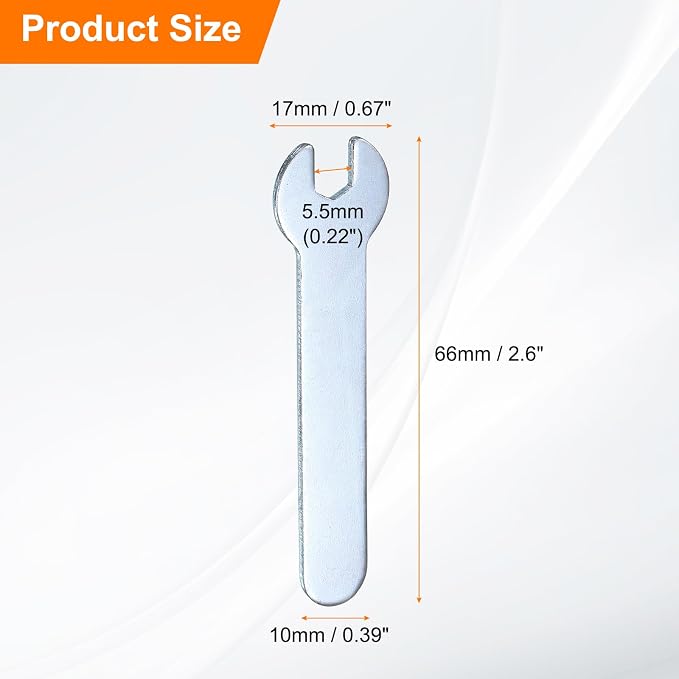 HARFINGTON 10pcs Small Wrench Open End Wrench 5.5x66x1.5mm Metric U-Shaped - Image 2