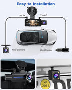 Dash Cam Front and Rear 2.5K/1440P, 3 Channel Dash Camera - Image 9