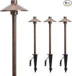 Gardencoin Solid Brass Low Voltage Pathway Lights, 12V AC/DC Heavy Duty LED by Gardencoin