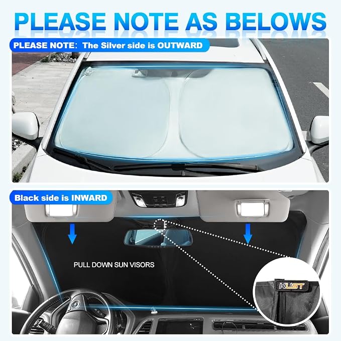 KUST Windshield Sun Shade for 2017-2024 Chevrolet Bolt EV Hatchback Accessories - Image 5