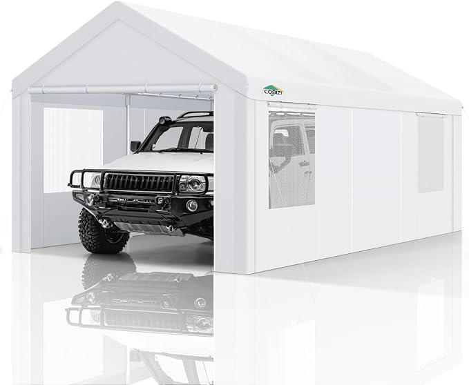 COBIZI Carport Canopy 12x20 Heavy Duty Portable Garage by COBIZI