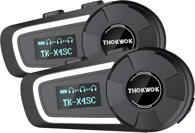 TK-X4SC Motorcycle Bluetooth Headset, 6 Riders 2000m Helmet Intercom by THOKWOK