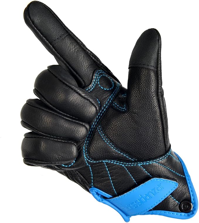 Harssidanzar Women's Motorcycle Gloves, Leather Motorcycle Gloves, Motorbike - Image 3