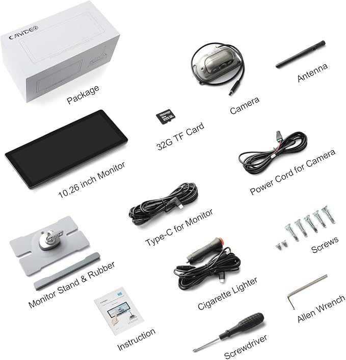 2.5D Display Wireless reversing Camera System FHD 1080P 10.26-inch touchable - Image 8