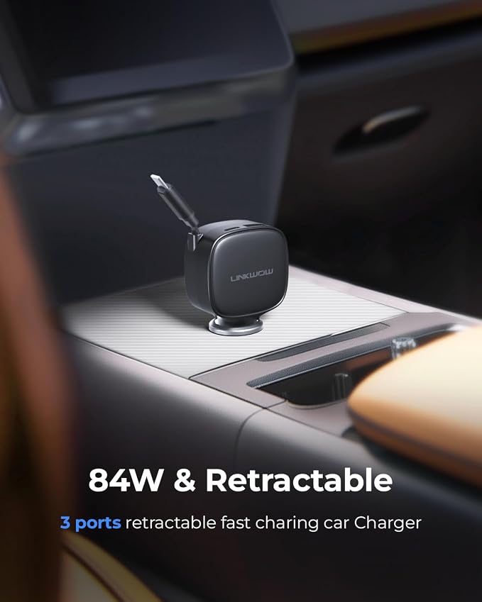 84W Max Retractable Fast Car Charger - Image 2