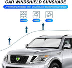 KUST Windshield Sun Shade for 2017-2024 Nissan Armada Accessories Custom Fit - Image 2