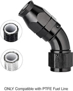 EVIL ENERGY 12AN 45 Degree PTFE One Piece Full Flow End Hose Fitting Aluminum - Image 5