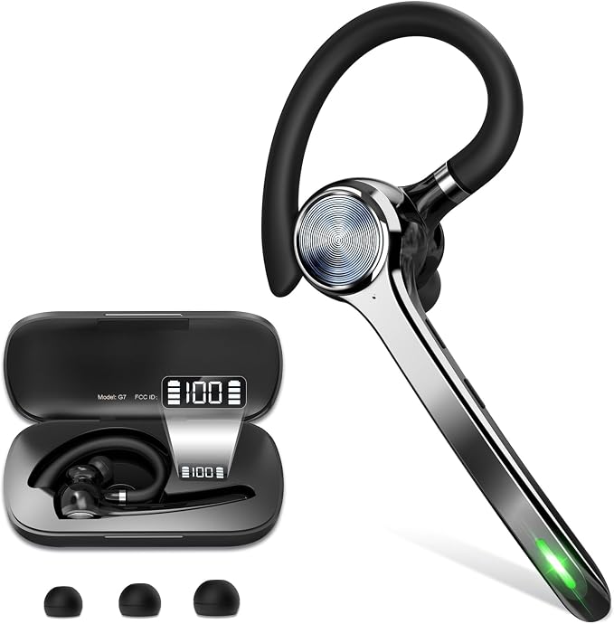 Bluetooth Headset, Wireless Bluetooth Earpiece by HEIBAS