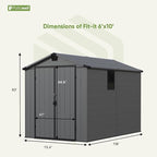 Patiowell 6x10 FT Outdoor Plastic Storage Shed - Image 3